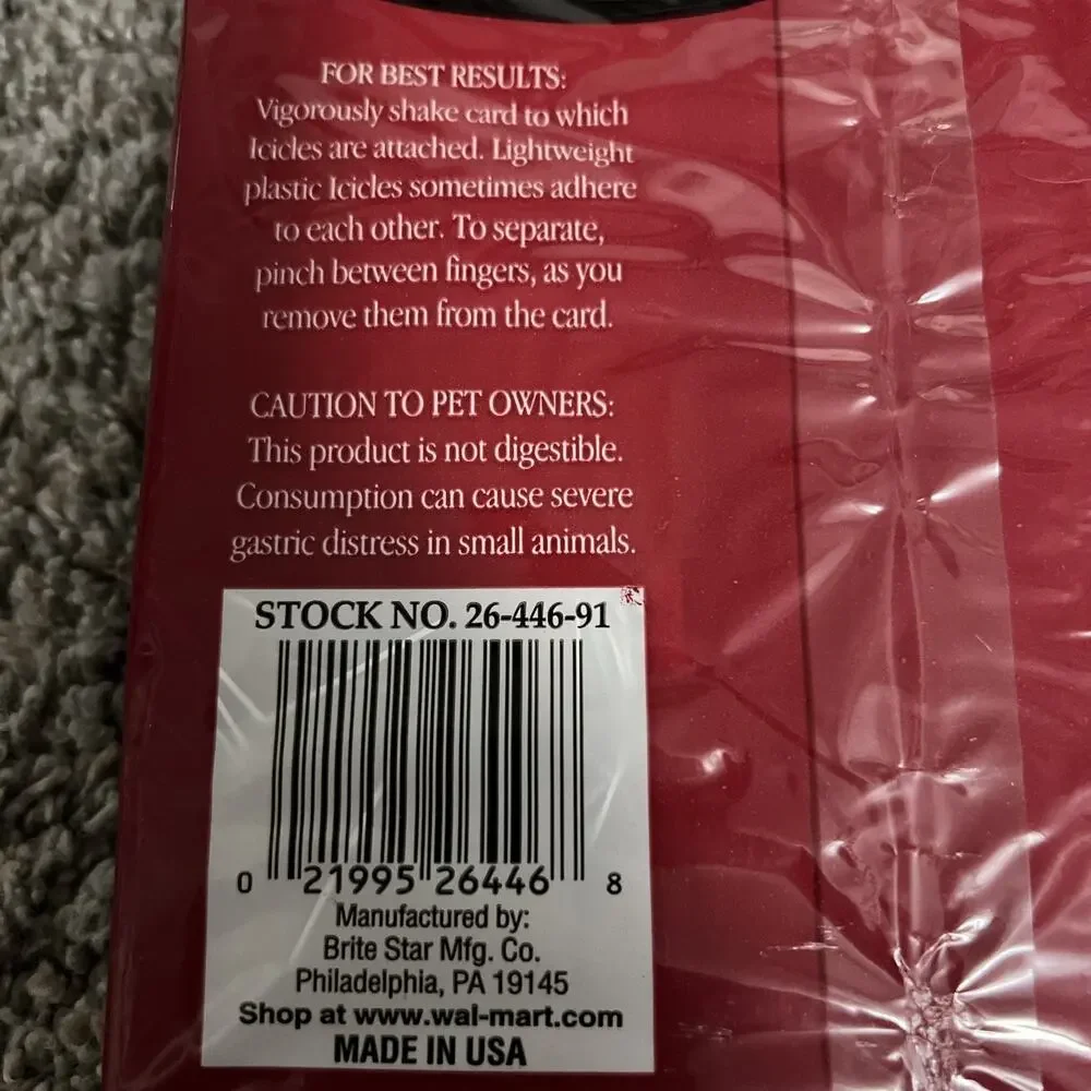 Lot of 9 Vintage Holiday Time Silver Icicles Tinsel 18,000 Strands Walmart NOS